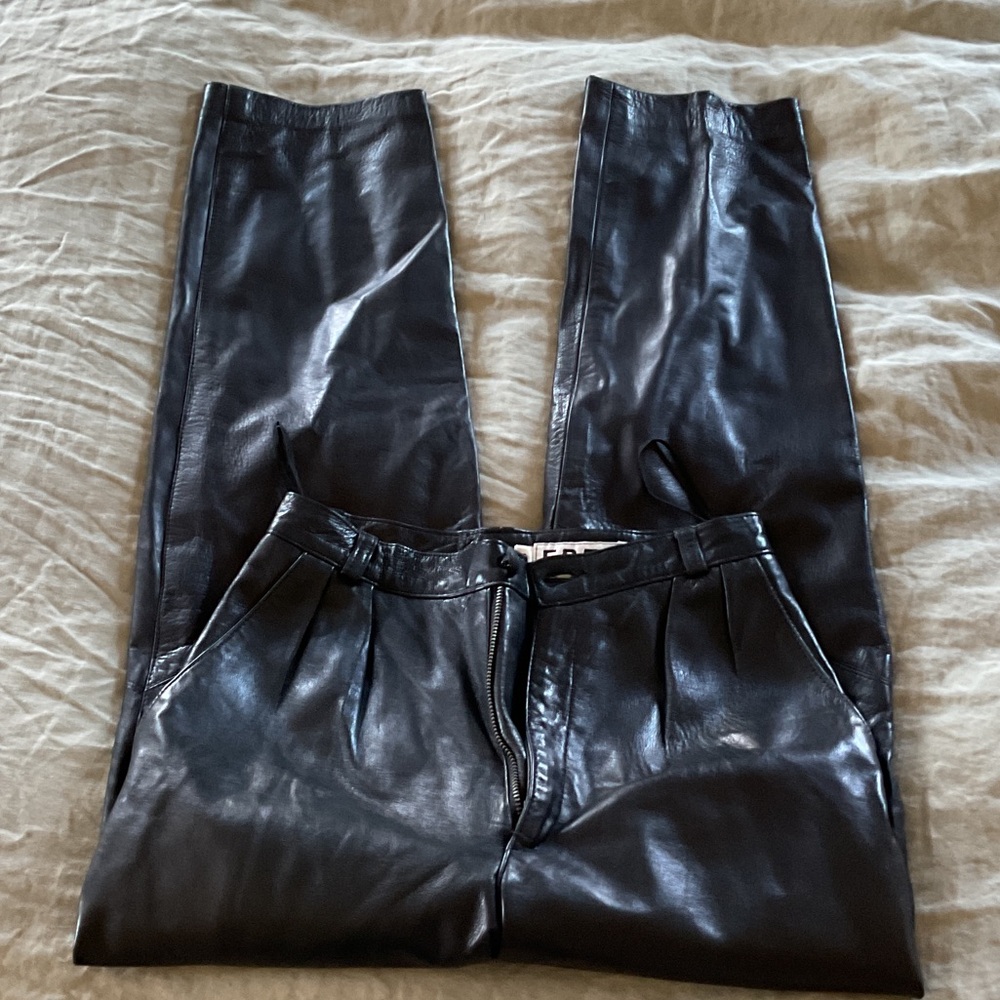 Vintage Black Leather Trousers